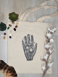 totebag, hand with runes, 100 kronor